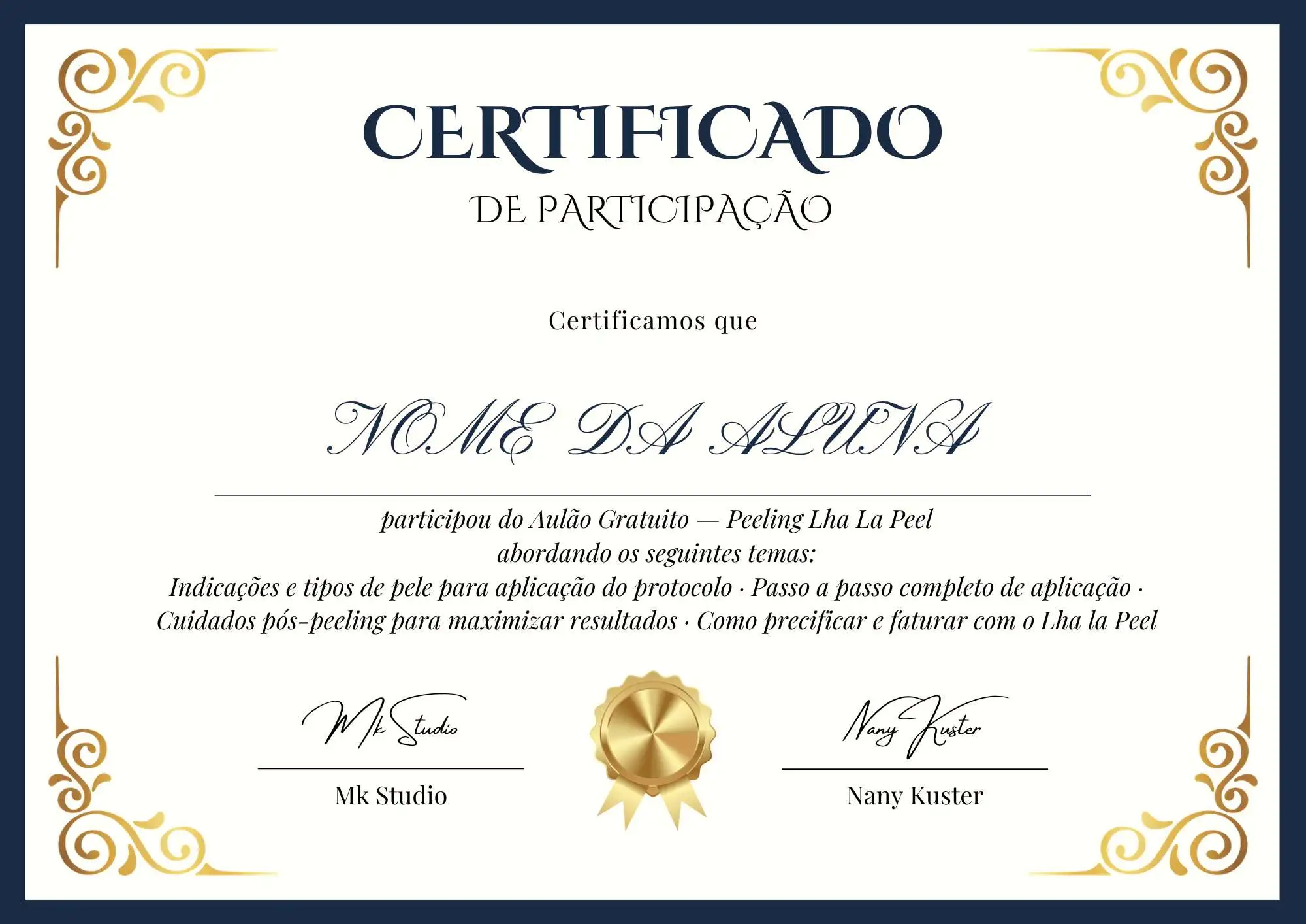 Certificado de Participação — Aulão Lha La Peel